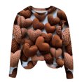thumbnail image 2 of Qiopertar Mode de la Saint-Valentin Chandail en Molleton Décontracté à Manches Longues Col Rond Imprimé pour Femmes Offres de la Semaine Liquidation à Moins de 5$ Économie jusqu'à 90 % de Réduction, 2 of 4