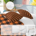 thumbnail image 2 of 3 Piece Black Orange Plaid Duvet Cover Set Full Size, Microfiber Comforter/Quilt Cover with Corner Ties and 2 Pillowcases, Farmhouse Buffalo Check Gingham All Season Soft Bedding with Zipper Closure, 2 of 8