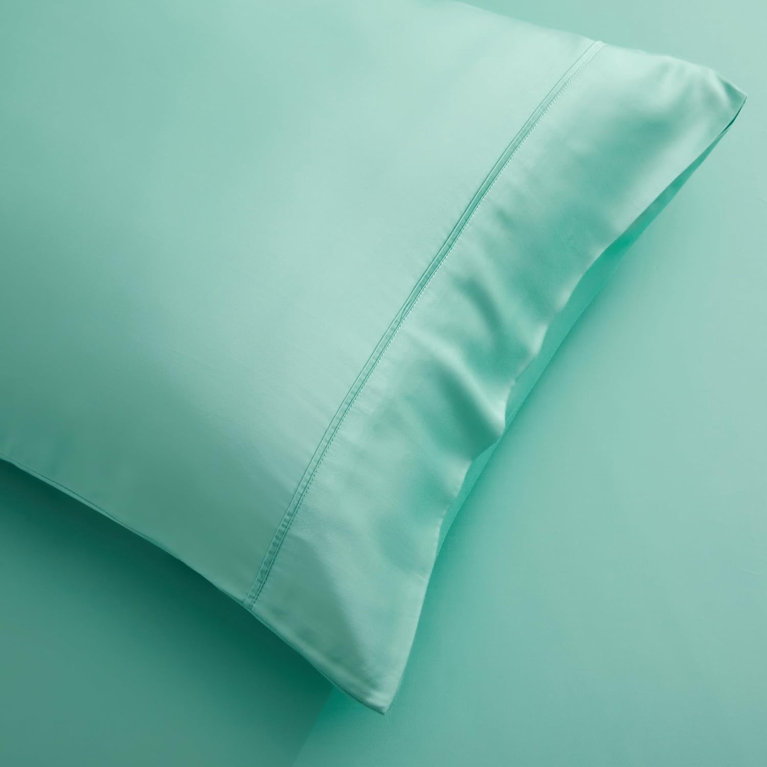 American Home Collection Bamboo Viscose Sheet Set - Silky Soft, Cooling for Hot Sleepers - 18 Inches Deep Pocket - Premium Sateen Finish - California King, Sage Green