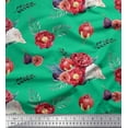 thumbnail image 1 of Soimoi Green Cotton Duck Fabric Fig,Pomegranate & Floral Printed Craft Fabric by The Yard 42 Inch Wide, 1 of 1