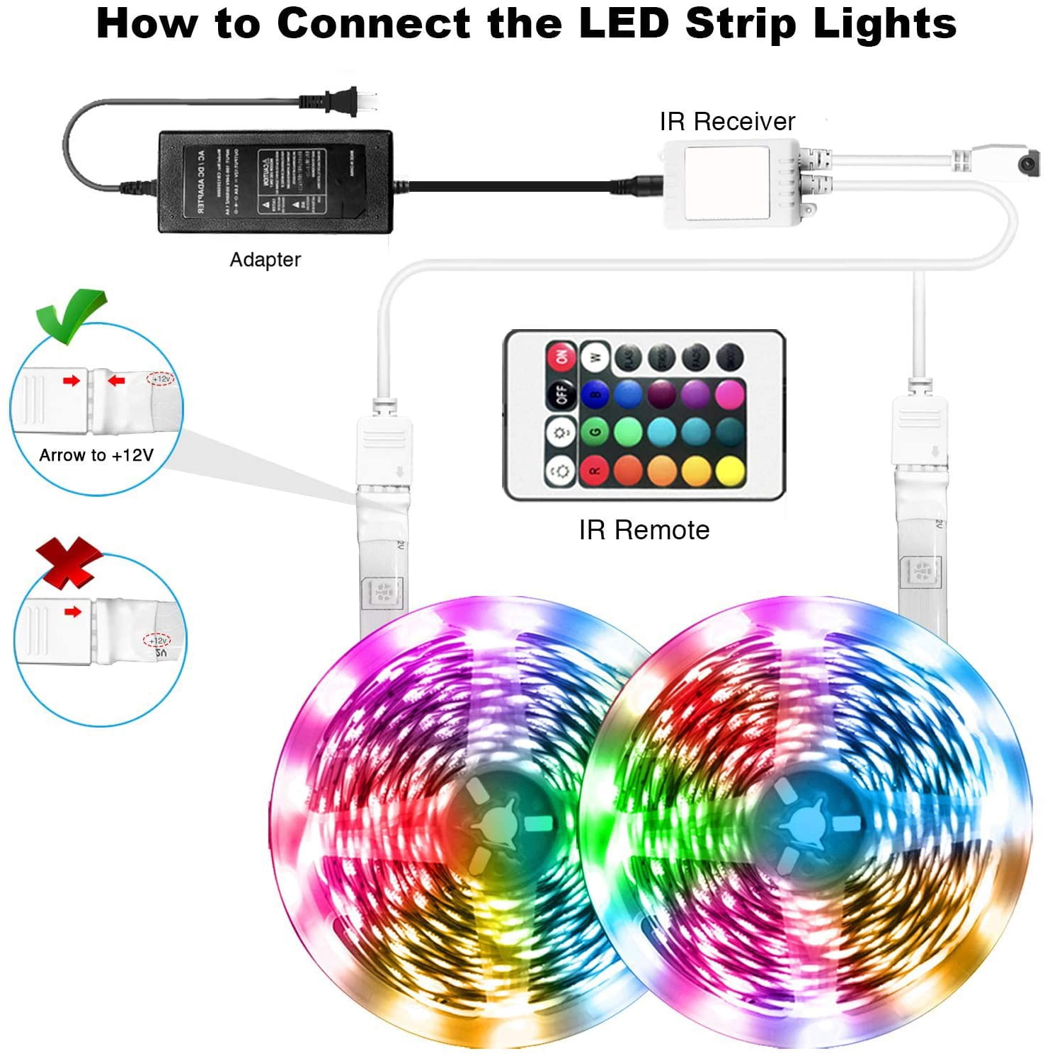 DAYBETTER 65.6ft/20M WIFI LED Strip Lights with Remote and App  Controlled,Color Changing Led Lights for Bedroom Home Decoration(2 Rolls of  32.8ft) - Walmart.com