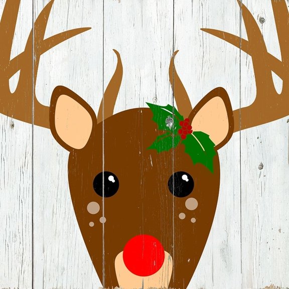 Holly Reindeer Poster Print by Daniela Santiago