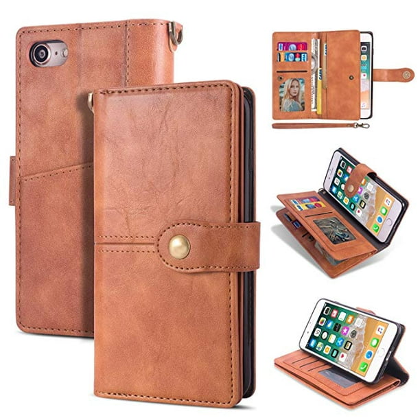 iPhone 6S Wallet Case, iPhone 6 Allytech Vintage Style PU Leather Folio Secure Fit Magnetic Closure Folding Case with Wallet/ Card Holder For iPhone 6S/ 6, Brown - Walmart.com