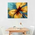 thumbnail image 3 of COMIO  Modern Canvas Flower Wall Art Abstract Gold Butterfly Blue Background Paintings on Canvas Still Life Artwork for Home Kitchen Living Room Bedroom Decorations Wall Decor, 3 of 5