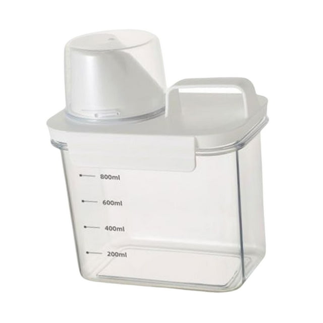 veasfak Réservoir de Stockage de Détergent à Lessive Couvercle Hermétique Distributeur de Détergent Liquide 1100ML