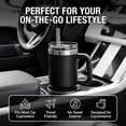 thumbnail image 6 of Ozark Trail 18 oz Stainless Steel Insulated Tumbler with Handle, Black, 6 of 11