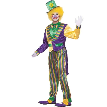 Mardi Gras Clown Adult Halloween Costume, Size: Men's - One
