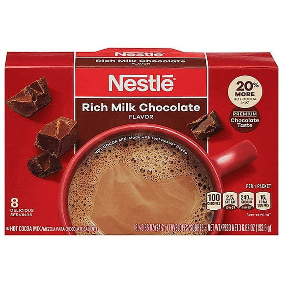 Nestle Hot Cocoa Mix, Rich Milk Chocolate Flavor 8 Ea