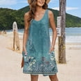 thumbnail image 6 of Summer Saving pimelu Sundresses for Women Casual Summer - Beach Dresses for Women Casual Summer Sleeveless Knee Length A Line Dress V Neck Cami Floral Vacation Tunic Dress, 6 of 6
