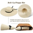 thumbnail image 3 of Women's Sun Beach Straw Hat Foldable Floppy Hats Summer UV Protection Wide Brim with Bowknot for Travel Beach Cap, 3 of 7