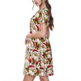 thumbnail image 2 of Easygdp Christmas Hat bear para Vestido Transpirable de Mujer, Vestido Suelto de Manga Corta con Pliegues y Bolsillos para el Verano, 2 of 6