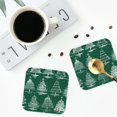 thumbnail image 5 of Kll Square Drink Coasters Set Of 4,Pu Leather Absorbent Coasters Set Decorative Coffee Cup Coasters Housewarming Gift For Home Decor-Christmas Trees, 5 of 9