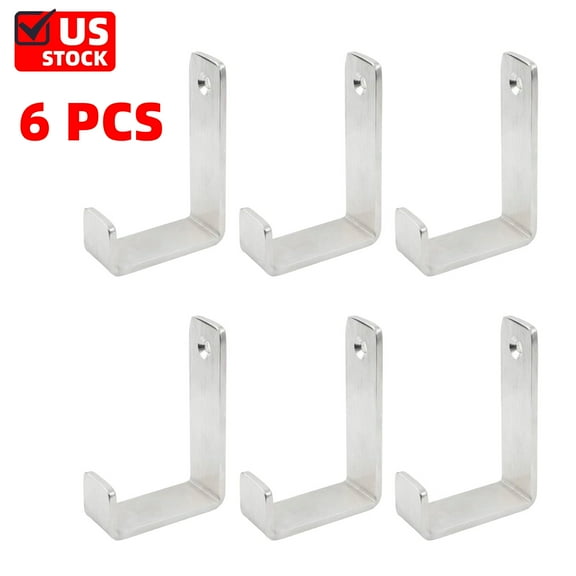 6 Pack White Wall Hooks, Heavy Duty Steel Essential Style Wall Hooks for Indoors & Outdoors