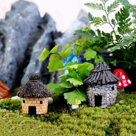 Iguohao Miniature Garden Stone House 8pcs Moss Fairy Statue Micro Landscape Decoration Plant Flower Pots Ornaments Random Color Canada Iguohao Miniature Garden Stone House, Stone Art Miniature Garden
