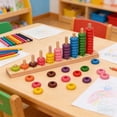 thumbnail image 3 of Wooden Counting Beads Toy For Toddlers 3 Years Old Color Sorting Number Counting Learning Educational Toy With 10 Graduated Bead Columns, 3 of 6