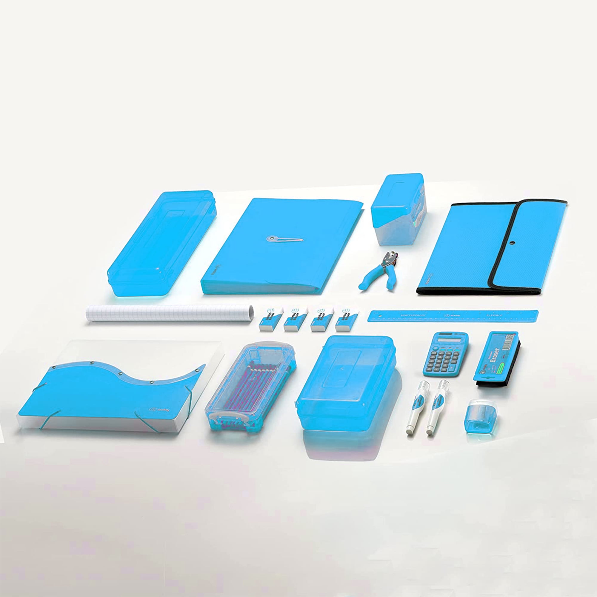 Enday 1.5 Inch Binder 3 Ring Binders with Pockets for Home, Office, School Supplies Organization, Blue 6 Pc