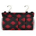 thumbnail image 5 of Ryvnso Bedside Caddy Red Checkered Black Bedside Storage Bag Hanging Organizer, 5 of 8
