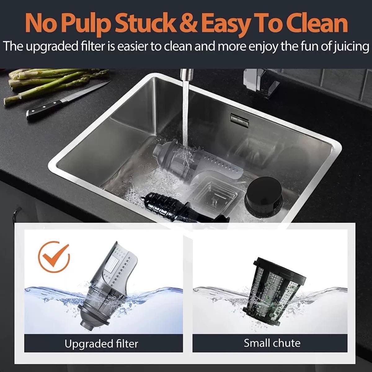 Aeitto HSJ-1521 Cold Press Masticating Juicer - Black