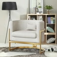 thumbnail image 2 of Andeworld Upholstered Barrel Accent Chair Modern Wide Arm Chair for Living Room Bedroom Anti-scratch Design Armchair Leisure Chair White, 2 of 6