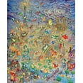 thumbnail image 2 of Bell, Bill 15x17 Black Ornate Wood Framed with Double Matting Museum Art Print Titled - Frogs and Fishes, 2 of 4
