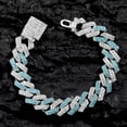thumbnail image 5 of Fashion Pink Blue Iced Out Crystal Prong Cuban Link Chain Bracelet for Women Bling Rhinestone Cuban Bracelets Hip Hop Jewelry GC, 5 of 6
