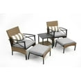 thumbnail image 3 of Luccalily Wicker Rattan 5 Pieces Sofa Set, Leisure Chairs with Thick Soft Cushion Set,Pool Lounge Chair Outdoor Patio Furniture Set, 3 of 11