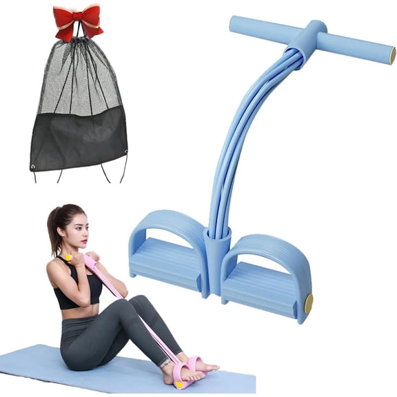 Multifunction Elastic Yoga Resistance Band, Upgraded 6-Tube Pedal Resistance Band with Handles, Natural Latex Exercise Band for Full Body Workout, Stretching, Pilates, Strength Training