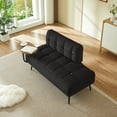 thumbnail image 3 of Jopath 54-Inch Modern 2-Seater Velvet Sofa with Backrest and 360° Rotating Side Table, Plush Cushions for Living Room Bedroom Apartment (Black), 3 of 6
