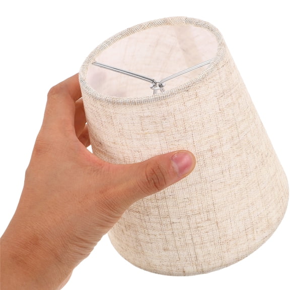 KALLORY 2-Pack Beige Linen Lamp Shades Set, Natural Breathable Fabric Lampshades for Living Room and Bedroom Home Decor
