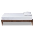 thumbnail image 2 of Bowery Hill Mid-Century Twin Size Walnut Finished Platform Bed Frame, 2 of 7