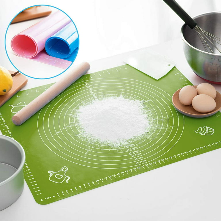  Kitchen Silicone Baking Mat New Non Slip Non Stick Silicone  Pastry Pad for Rolling Out Dough, Baking Mats Silicone for Baking Cookie  Sheets, Thick Heat Resistant Mat for Oven Bread (Green)