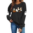 thumbnail image 6 of VKOYWKM Casual Halloween Sweatshirts Women Ghost Print Pullover Long Sleeve Crew Neck Oversized Sweatshirts Fall Sweatshirt, 6 of 6