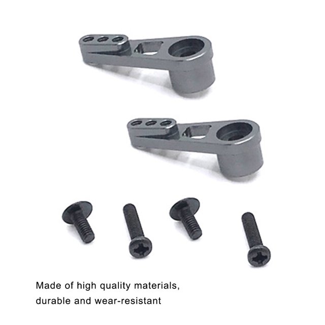 2 Pieces RC Car Servo Arm Model Repair Modified Accessory Vehicle Metal Steering Gear Arms Repair Spare Parts Replacement for WL Toy A949 Black Grey