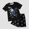 thumbnail image 2 of HCNTES Toddler Baby Boy Spring Clothes Dinosaur Print Short Sleeve T-Shirt Top + Elastic Waist Shorts Set Spring Outfit For 18-24 Months 2t 3t 4t 5t 6t Summer Pjs Children(Z01-Navy,3-4 Years), 2 of 4