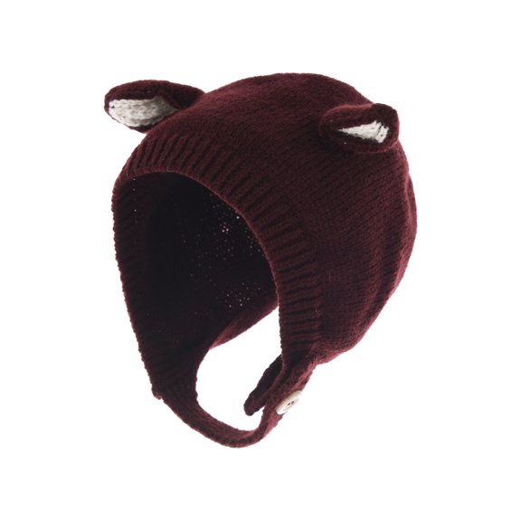 WITHMOONS Infant Baby Winter Earflap Cap Beanie Toddler Bear Hat CCJ869 (Wine)