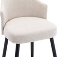 thumbnail image 5 of 25.59" H Counter Bar Stools Set of 2, Accent Bar Chair with Nailhead Trim Back, Fabric Upholstered Bar Stool with Metal Legs or Kitchen Counter Tall Bar, Height Counter Chairs of 2, Beige, 5 of 7
