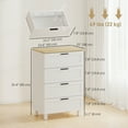 thumbnail image 3 of HOMCOM Commode à 4 Tiroirs pour Chambre, Commode Moderne, Blanc, 3 of 10