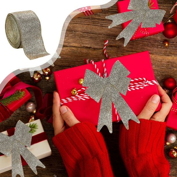 Rollos de cinta, cintas con alambre, decoraciones para envolver regalos, cintas para manualidades, cintas para regalos de Navidad, cintas con alambre para Navidad, decoración festiva, cintas