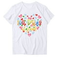 thumbnail image 2 of NuoCaiYun Tshirts Shirts for Women Cute Blouses Casual Short Sleeve Wildflower Floral Heart Print Graphic Tee Tops, 2 of 5