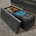 Sorbus Storage Bench Chest with Collapsible/Folding Bench Ottoman with