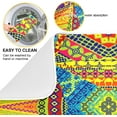 thumbnail image 4 of FREEAMG African Motifs Geometry Pattern Absorbent Dish Drying Mat, 16 x 18 Inches Microfiber Kitchen Countertop Table Protector Multi-purpose Counter Rack Sink Drainer Pad, 4 of 6