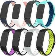 for Fitbit Inspire Hr Band, WASPO Sport Breathable Strap Compatible with Inspire and Ace 2 Soft Silicone Replacement Wristband for Women Men 8 Pack