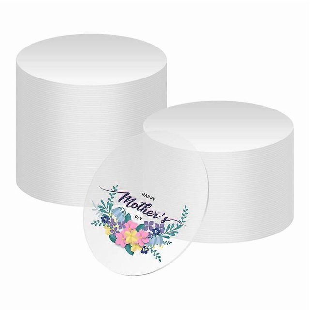50 Pcs Clear Acrylic Sheets, 4Inch Round Acrylic Disc, 0.1Cm Thick Round Clear Acrylic Sheet Clear R