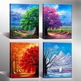 thumbnail image 4 of Póster de arte de pared de 4 paneles, pintura, impresiones en lienzo, sin marco, obra de arte de pared 4 estaciones, 4 of 9