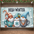 thumbnail image 4 of Gnome Design Hello Winter Banner Christmas Theme Snowflake Illustration for Holiday Decoration Home Decor Winter Party, 4 of 9