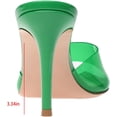 thumbnail image 4 of Women's Clear Pointed Open Toe Stiletto Heel Slide Sandals – Fashion Slip On Transparent Strap High Heels Mules for Party Wedding Prom, 4 of 11