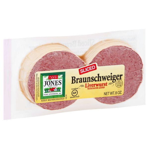 Jones Dairy Farm Sliced Braunschweiger Liverwurst, 8 Oz.