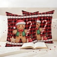thumbnail image 3 of Christmas Gingerbread Outdoor Waterproof Pillow Covers, Red Black Checkered Snowflake Decorative Square Throw Pillowcase Sofa Cushion Sham for Patio/Couch/Chair, 20"x20" 2 Pack, 3 of 8