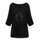 thumbnail image 3 of Camiseta holgada de manga 3/4 con cuello redondo y estampado a la moda para mujer Fridja fjkfkj3146, 3 of 3