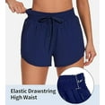thumbnail image 4 of Sociala Womens 2 in 1 Drawstring Swim Shorts Quick Dry Board Shorts with Boxer Liner Pockets Sport Swim Bottoms, 4 of 9